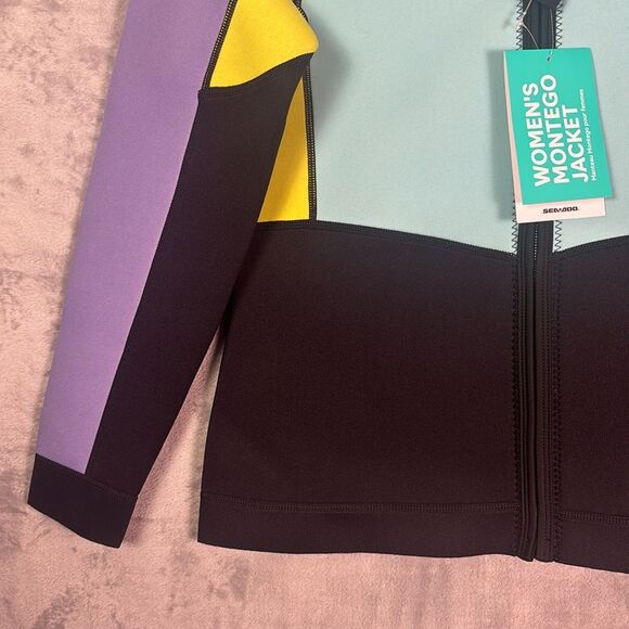 NWT BRP Seadoo Wet Suit 3mm Neoprene UV Protect Lilac Full Zip Jacket Size Large - Picture 6 of 12